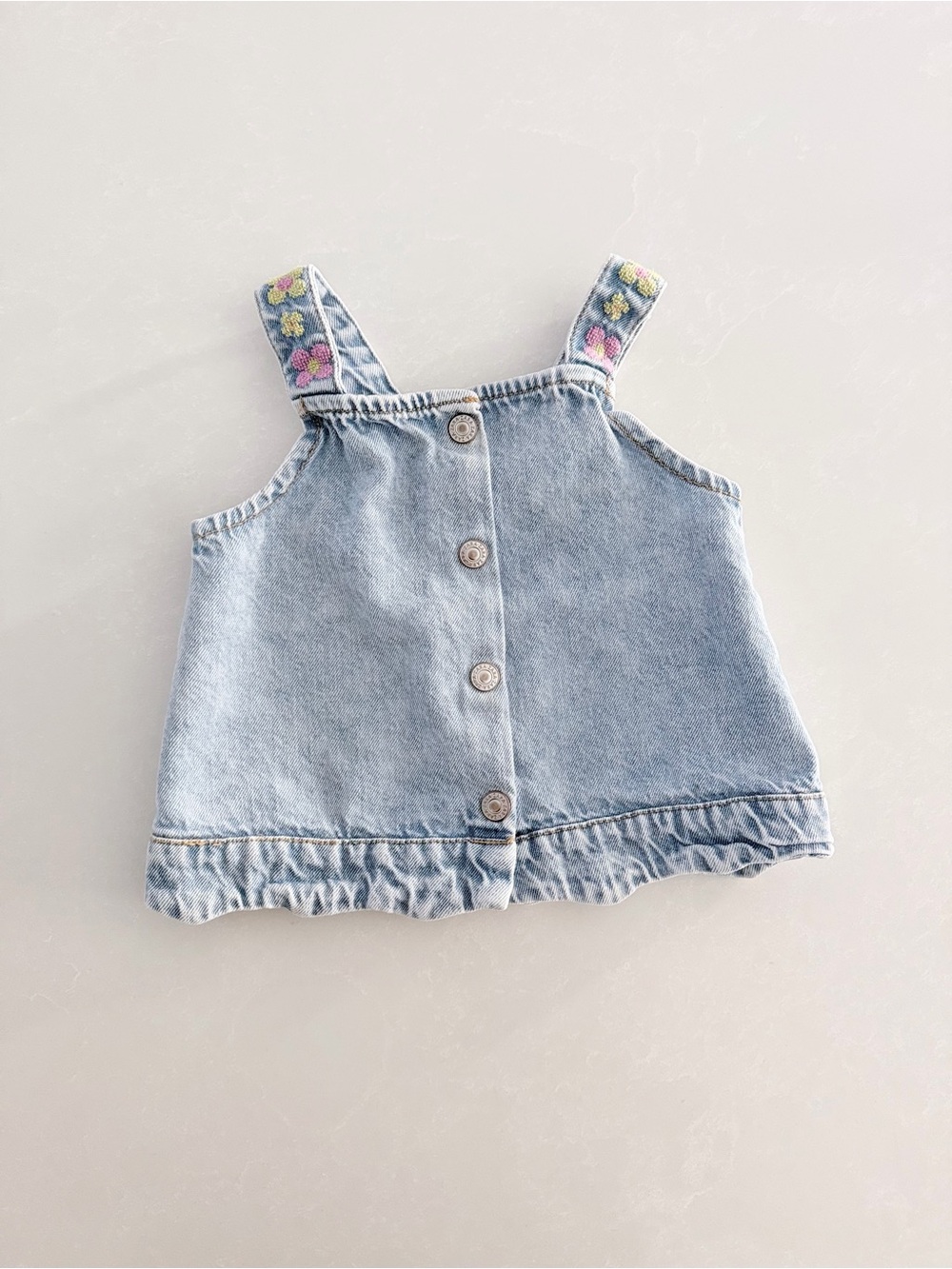 Zara Toddler Floral Embroidered Denim Top • Size 3YRS